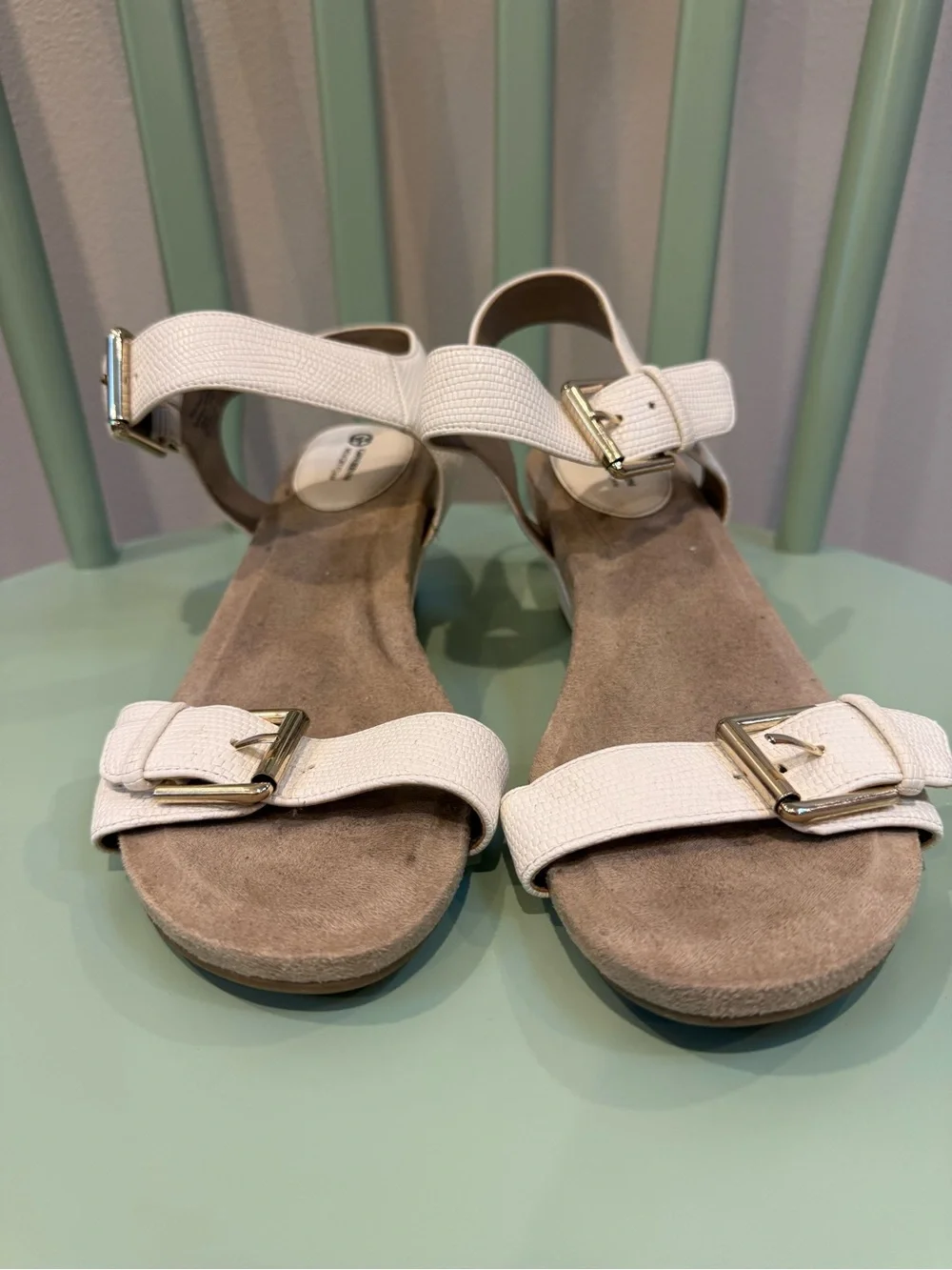 Giani Bernini Bryan’s Memory Foam White Wedge Sandals